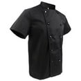 thumbnail image 2 of Men Women Double Breasted Short Sleeve Chef Double Breasted Short Apparel Chef Cooker Work Uniforms Coat Restaurant Cook Uniform 2XL Black Short Sleeve, 2 of 9