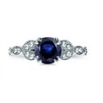 thumbnail image 2 of Sale Antique Affordable 1.25 Carat Sapphire and Diamond Engagement Ring in 10k White Gold, 2 of 2