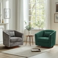 thumbnail image 4 of Swivel Accent Chair for Living Room, Sofa Chairs with Wood Base Side, Comfy Swivel Accent Chair with Wide Upholstered, for Living Room, 4 of 7