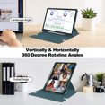 thumbnail image 4 of ELEHOLD Leather Protective Case for Samsung Galaxy Tab S10 Plus,Clear Back Case Multi-Angle Kickstand 360° Rotating Swivel Stand Full-body Protective Shockproof Cover for Galaxy Tab S10+,Darkgreen, 4 of 7