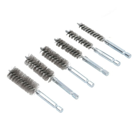 

Scratch Brush Robust Twisted Wire Easy To Install Rust Proof Bore Brush For Automobile Yellow Copper Silver Stainless Steel White Nylon