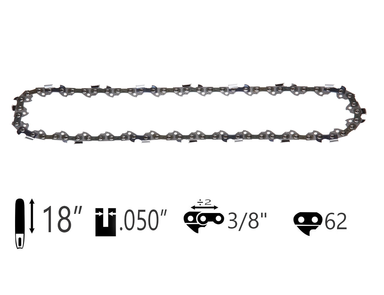 Chainsaw Chain 3/8 LP Pitch .050 Gauge 52 DL Drive Links 
