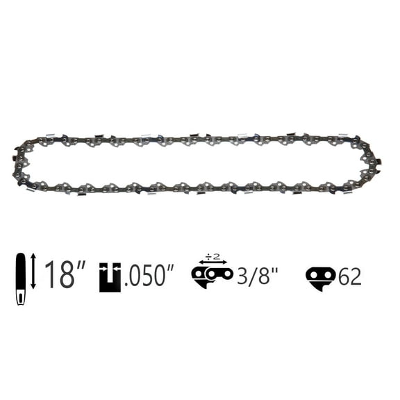 18" Chainsaw Chain Blade for Echo CS400 Poulan PP4218A 3/8"LP .050 62DL
