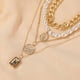 thumbnail image 4 of Collar para mujer, joyería para mujer, joyería para mujer, nuevo colgante de moneda y perla, collar con candado, cadena, joyería para mujer, collar de regalo A, 4 of 5