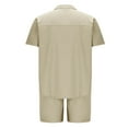 thumbnail image 5 of GERsome 2 Piece Solid Color Outfits for Men Summer Short Sleeve Button Down Shirts and Shorts Sets with Pockets M-3XL, 5 of 5