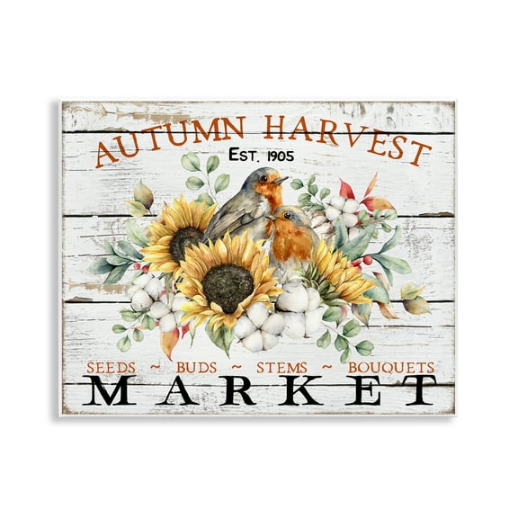 Stupell Industries Autumn Harvest Market Holiday Painting Unframed Art Prints Wall Art, 14 x 11