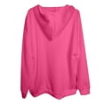 thumbnail image 5 of kamemir Waffle Cable Knit Hoodie Sweaters Loose Fit Buttons Plain Pullover Hooded Sweatshirts Plus Size Tops(Hot Pink,S), 5 of 5