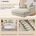 thumbnail image 3 of 68" Oversized Chaise Lounge Chair Indoor, Holaki Corduroy Upholstered Boneless Sofa Bed with 2 Cup Holder & Throw Pillow, Comfy Cloud Sofas Couch for Living Room, No Assembly Required, Camel, 3 of 7