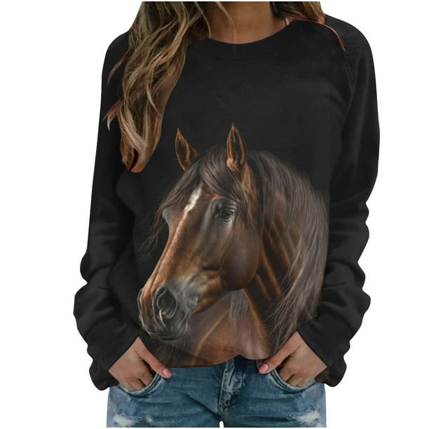 Horse print sweater cheap
