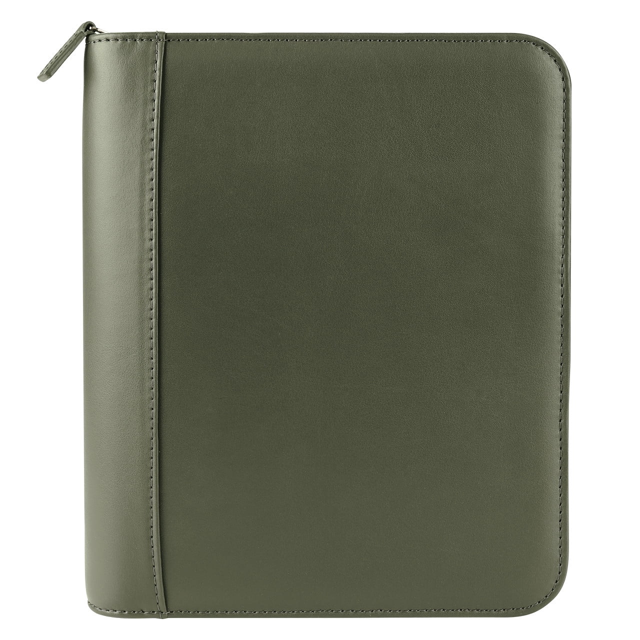 FranklinCovey FC Signature Leather Zipper Binder (Classic Size, Olive)