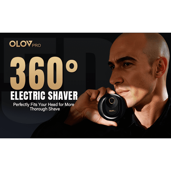 OLOV Men's Electric Head & Foil Shaver, Cordless Wet Dry Razor, USB-C Fast Charge Long Lasting Battery, Smooth Shaving for Face Neck Sideburns and Bald Head, Portable Travel Grooming Gift for Dad
