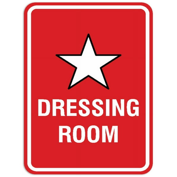Signs ByLITA Portrait Round Dressing room Sign - Laser-Engraved Lettering | Durable ABS Plastic | Vibrant Colors | Powerful Foam Tape (Red) - Large