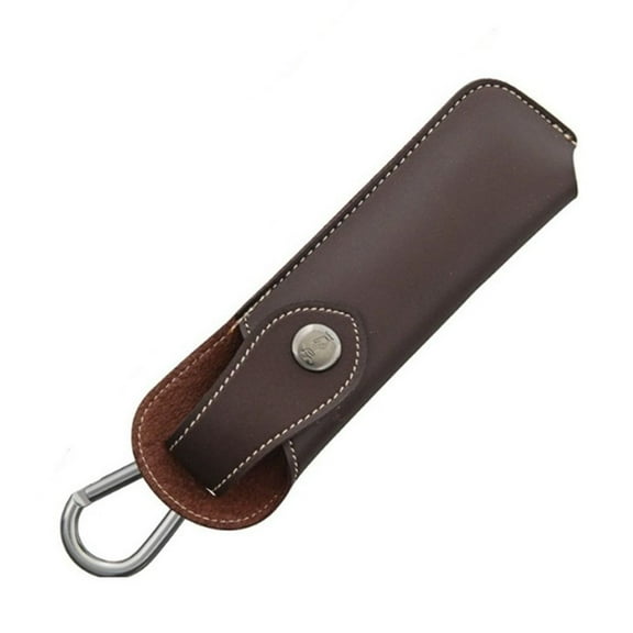 14.2*4.5cm New Outdoor Carry Equipment Brown Pocket Hunt Case Camping Knife Flashlight Belt Fold Knife Sheath Loop Case Holder Scabbard Tool