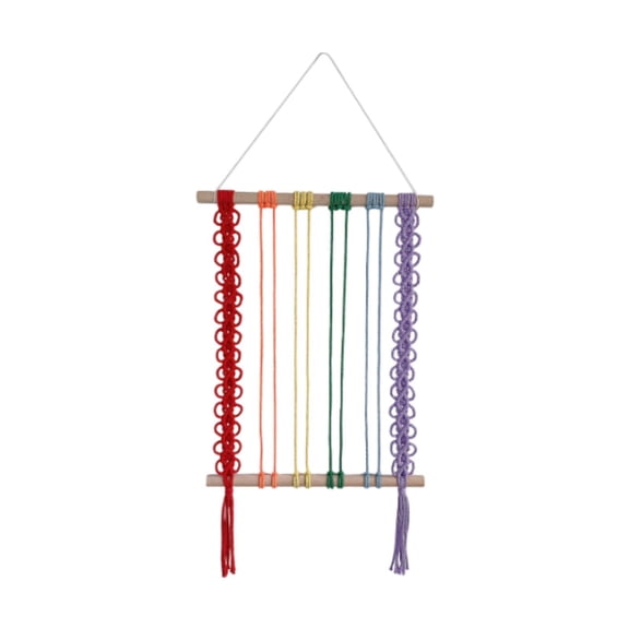 Esquirla Macrame Wall Hanging Bohemian Tapestry Decor Backdrop Boho Art Home Window Gift Living Room Prop Tassel Wall Art Decor rainbow color