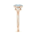 thumbnail image 3 of ANGARA Natural 1 ct Aquamarine with Diamond Collar Solitaire Engagement Ring in 14K Rose Gold for Women (Size-8x6mm) | March Birthstone, Anniversary, Jewelry Gift for Women | Natural Aquamarine Ring, 3 of 10
