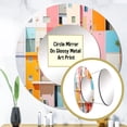 thumbnail image 3 of Designart "Minimalist Hotels And Lodges" Hotels & Lodges Rund Mirror For Wall Decor - Large Pink Round Print Mirror - Round Traditional Mirror - Wall Mounted Round Large Mirror - 23" x 23", 3 of 6