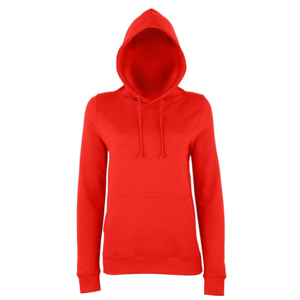 AWDis - Sudadera con capucha modelo College para mujer (Rojo intenso)
