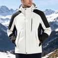 thumbnail image 3 of StSilkitty Men's Rain Jacket Color Block Long Sleeve Full Zip Windbreaker Waterproof Hooded Raincoat with Pockets, 3 of 9