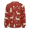 thumbnail image 5 of Womens Christmas Sweatshirts Fashion Xmas Printed Crewneck Long Sleeve Blouses Fall Casual Loose Fit Pullover Tops Red 6 XXL, 5 of 5