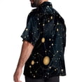 thumbnail image 3 of Constellation Men's Casual Poplin Button Down Short Sleeve Shirts for Summer Beach - Unisex, 3 of 6