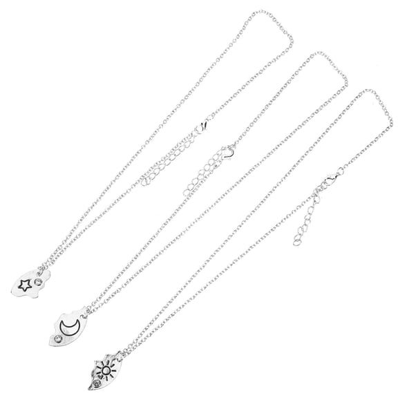 ETHZZLE 3Pcs Moon and Star Necklace Matching Pendant Jewelry for Couples