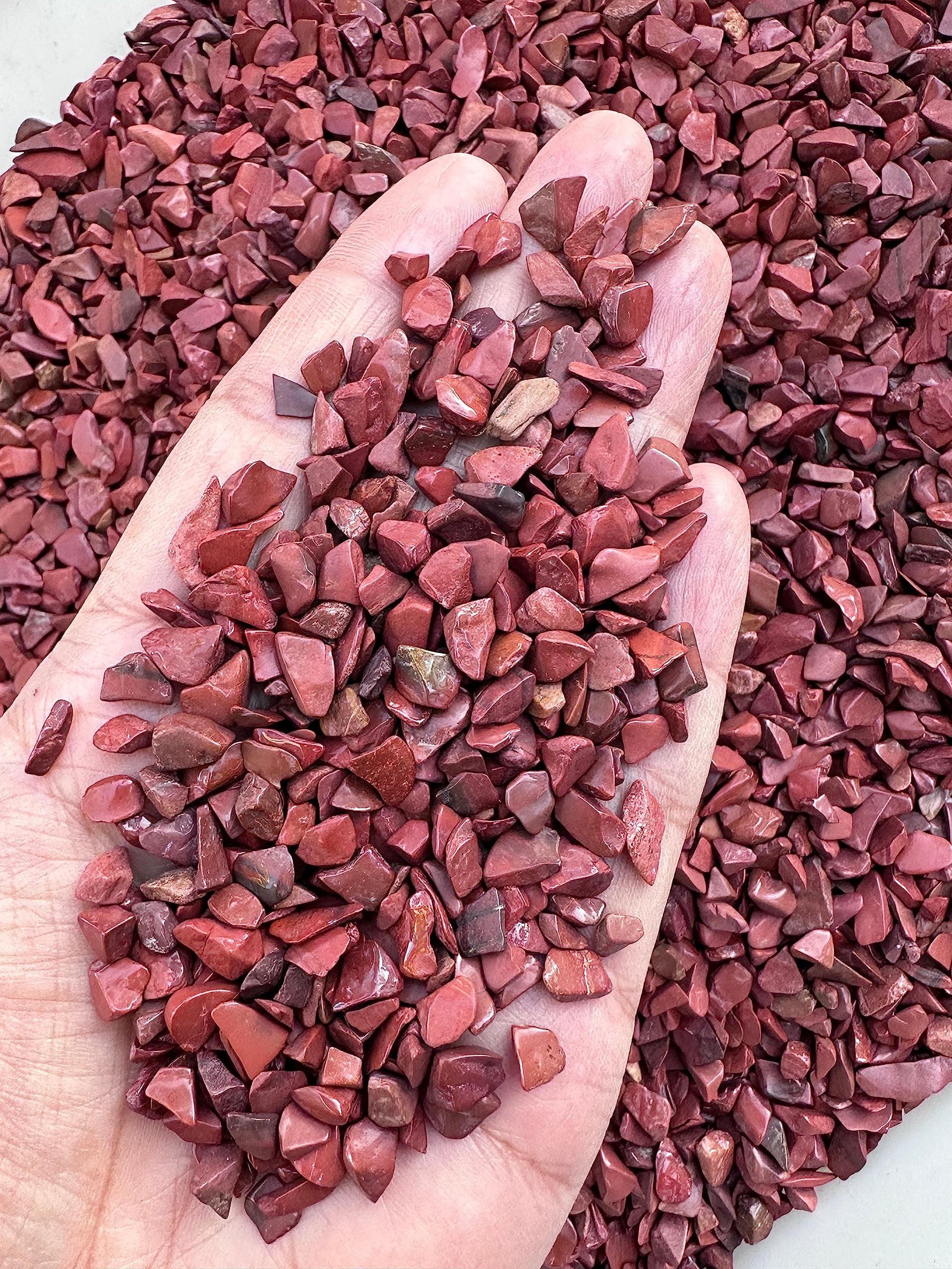 WHOLESALE Natural Semi Tumbled Red Jasper Gemstone Chips, Crushed Mini Crystals, Undrilled (Red Jasper, 10 Pounds)