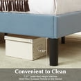 thumbnail image 6 of VECELO Queen Size Bed Frame, Modern Upholstered Platform Bed Frame with Adjustable Headboard, Wooden Slats Support/No Box Spring Needed, Light Blue, 6 of 12