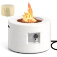 thumbnail image 1 of Costway 25.5" Round Terrazzo Propane Gas Fire Pit with Stainless Steel Burner & Lava Rocks, 1 of 10