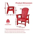 thumbnail image 4 of Costway Patio Kids' Adirondack Chair Seat Weather Resistant for Ages 3-8 Red, 4 of 6