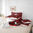 thumbnail image 5 of Homewish Christmas Monogrammed J Bedding Comforter Set 7pcs for Kids, Winter Snowflake Queen Bedding Sets, Black Red Buffalo Plaid Reversible Queen Sheet Sets, Super Cozy Room Decor, 5 of 7