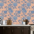 thumbnail image 2 of Cottagecore Peel and Stick Wallpaper 17.7in x 9.8ft Vintage Blue Floral Peach Gingham Contact Paper Vinyl Waterproof Self Adhesive Wall Paper for Bedroom Shelf Cabinet Renter Friendly, 2 of 8