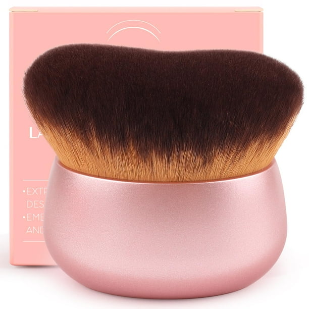 Glor?Brochas Brocha de maquillaje Kabuki autobronceadora extra grande de 75 mm - Cerdas veganas densas ultra suaves para maquillaje corporal Bronceador y base - Aplica loción en mousse bronceadora y a