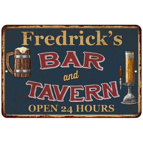 Fredrick's Green Bar & Tavern Rustic Sign 8 x 12 High Gloss Metal 208120047948