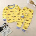 thumbnail image 2 of TOWED22 Cotton 2 Piece Pajamas Boys Long Sleeve Sets Toddler Boys Pjs Kids Fall Winter Sleepwear Sets 6-12 Months 12-24 Months 2t 3t 4t 5t 6t 7t 8t 9t Children,Yellow,5-6 Y, 2 of 4