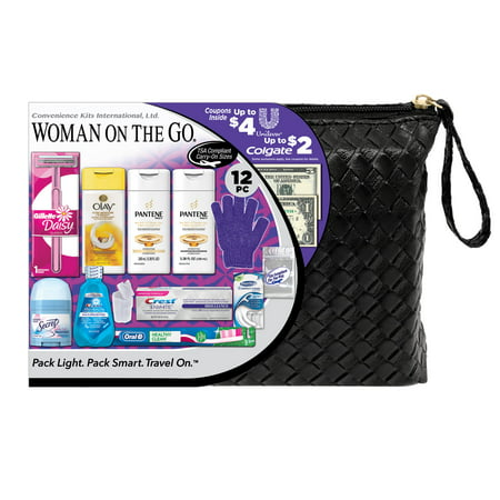 Convenience Kits International, Women's Pantene Premium 12 PC Assembled Travel Kit, TSA Complaint, in Reuseable Toiletry Zippered Bag w/ Handle: Featuring: Pantene Shampoo and Pantene (Best Travel Size Toiletries)
