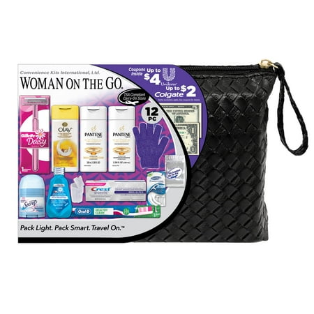 Tsa Quart Bag (Convenience Kits International, Women's Pantene Premium 12 PC Assembled Travel Kit, TSA Complaint, in Reuseable Toiletry Zippered Bag w/ Handle: Featuring: Pantene Shampoo and Pantene)