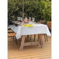 thumbnail image 3 of Outdoor Tablecloths with Umbrella Hole & Zipper, Yellow Egg Flowers Rectangle Tablecloth 52x70 Inch, Plumeria Floral Stone Country Waterproof Table Cloth, Patio/Pool/Picnic Table Covers, 3 of 8