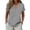 Grey, variant on QASIEATN Women's Spring and Summer Trendy Casual V Neck Tshirt Plus Size Hoodless Top Solid Color Loose Linen Blouse