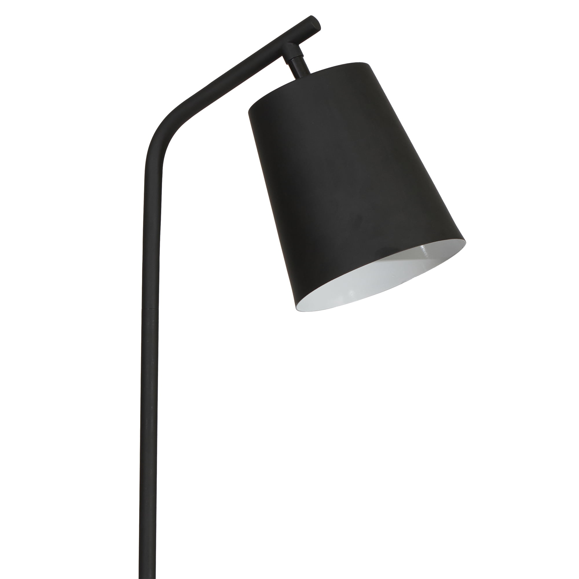 Mainstays 65" Modern Adjustable Head Matte Black Floor Lamp with Black Conical