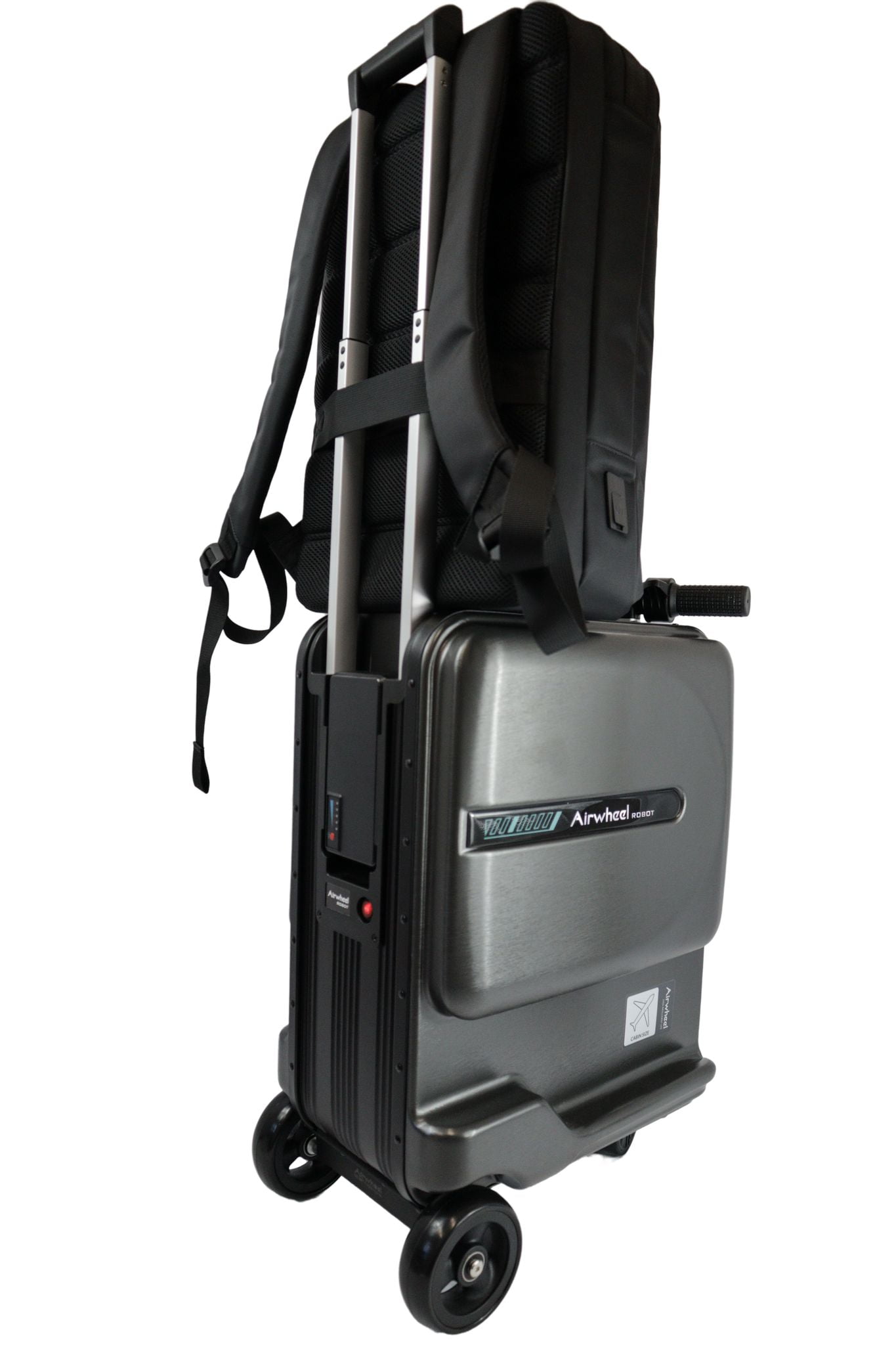 Airwheel SE3miniT and Global DRT 20 Inch Adult 2-Piece Hybrid Luggage Sets, Black