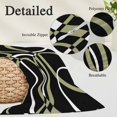 thumbnail image 3 of Black Geometric Standard Pillow Covers, Modern Sage Green White Striped Art Soft Throw Pillow Cases with Invisible Zipper, Decorative Pillowcase Pillows Protectors for Sofa Bed Chair 20"x26", 3 of 9