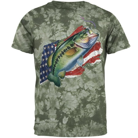 4th of July American Fisherman Bass Mens T Shirt (Best Bass Fisherman 2019)