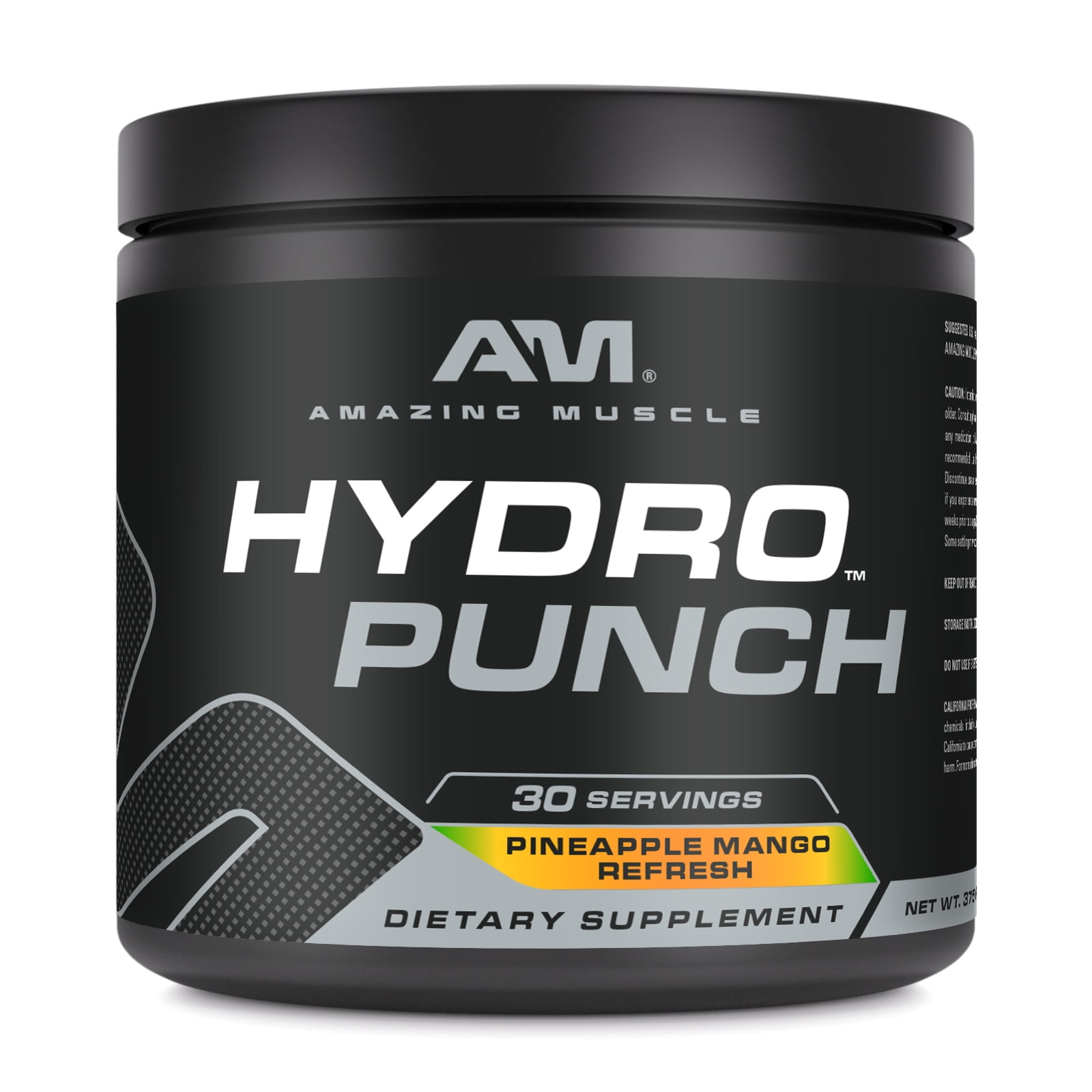 Amazing Muscle Hydro Punch - Pineapple Mango Refresh Flavor - Hydration Powder | Electrolyte Drink Mix | Contains Vitamin B3, B6, B12, C, & More | 30 Serving Per Bottle | Non-GMO | Made in USA