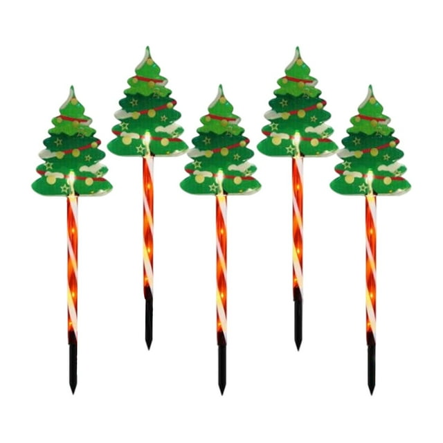 Outdoor Christmas Lights 6-Pack LED Solar Powered Waterproof Decorations for Courtyard Tree Reindeer Solar Garden Pathway Lighting