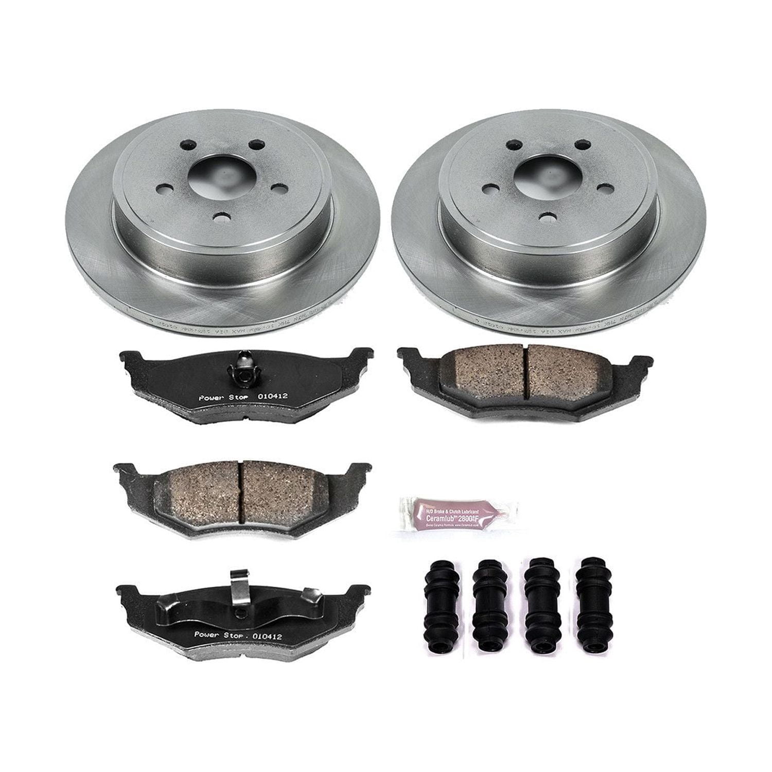 Power Stop Rear Stock Replacement Brake Pad and Rotor Kit KOE1709