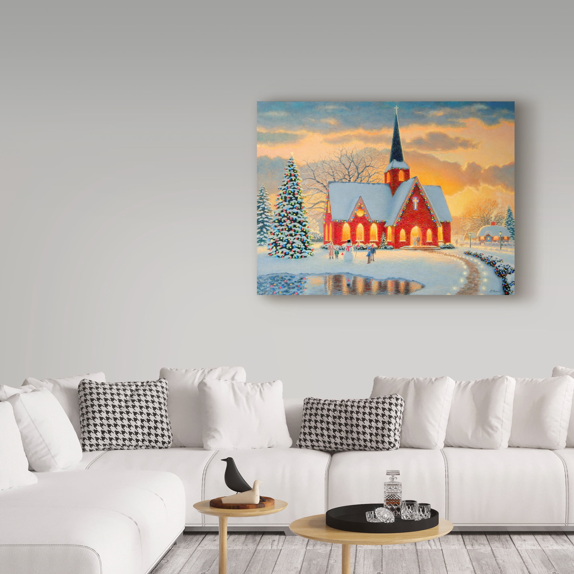 Trademark Fine Art 'Village Church' Canvas Art by Heather Burns