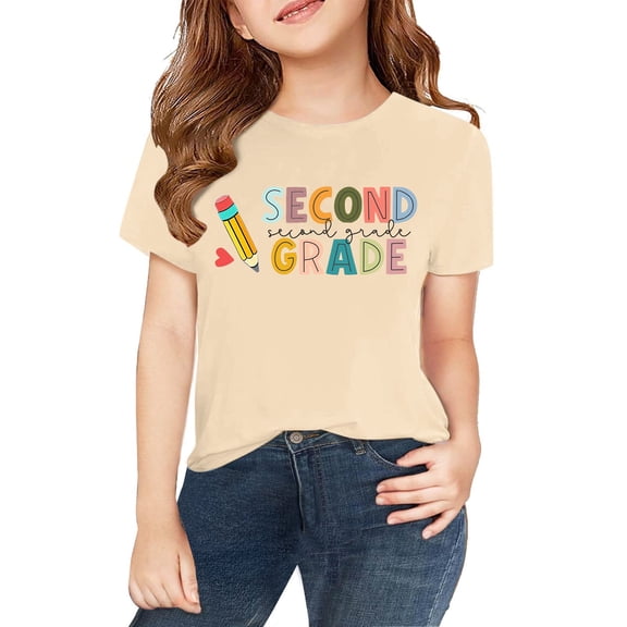 FDDMis Fitted Tops Girls Tops Size 10-12 Tshirts T-shirts Baby Girls Clothes Teen Junior Girls, Beige 10-11 Years