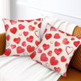 thumbnail image 6 of Valentines Day Pillow Covers 18x18 Set of 2, Watercolor Red Love Heart Valentines Day Decorations Throw Pillow Covers Outdoor Valentine Holiday Cushion Case Linen Square for Home Couch Sofa, 6 of 6