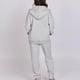 thumbnail image 4 of Sudadera con Capucha y Cremallera para Mujer, de Larga, Color Liso, Informal, de Otoño, con Chaqueta y Pantalón Gris L, 4 of 6