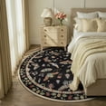 thumbnail image 5 of Moynesa 6' Insect Round Area Rug, Washable Round Rugs Ultra-Thin Non-Slip, Vintage Botanical Accent Large Circle Carpet for Living Room Bedroom Dining Room Playroom, Black, 5 of 11